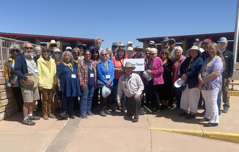 4-Corners National Monument - the group delighted for the adventure!